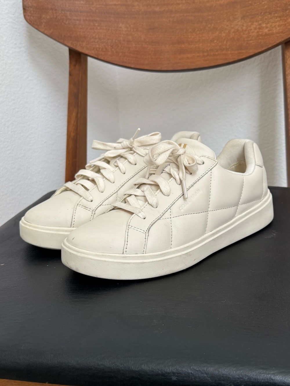 Cole Haan Women's Grand Crosscourt Daily Sneaker in Quilted Ivory